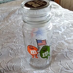 M&M'S Glass Storage Jar with Orange and Green Characters